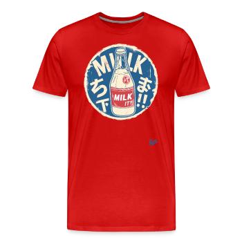 Lait japonais en bouteille - T-shirt bio Premium Homme - rouge - Devant - Damien (186cm)