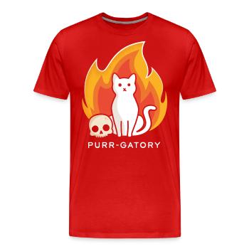 Schnurr-Gatory - Männer Premium Bio T-Shirt - Rot - Vorne - Damien (186cm)