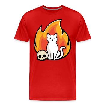 Schnurr-Gatory - Männer Premium Bio T-Shirt - Rot - Vorne - Damien (186cm)