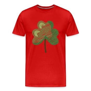 Clover st patricks day - Men's Premium Organic T-Shirt - red - Front - Damien (186cm)