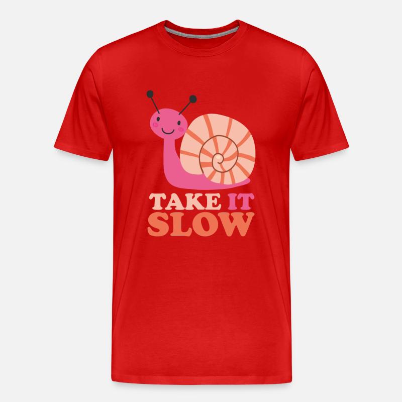 Take it Slow Schnecke - Männer Premium Bio T-Shirt - Rot