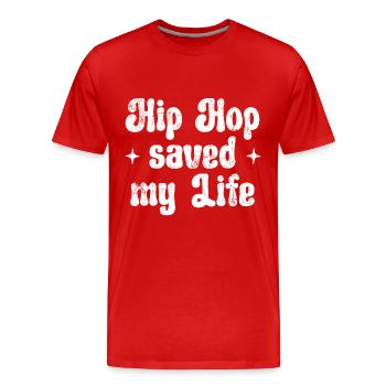 Le hip-hop m’a sauvé la vie - T-shirt bio Premium Homme - rouge - Devant - Damien (186cm)
