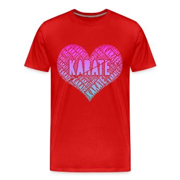 Karate Kampfsport Kampfkunst - Männer Premium Bio T-Shirt - Rot - Vorne - Damien (186cm)