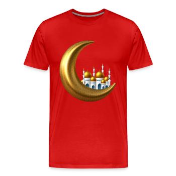 Croissant d’or Islam - T-shirt bio Premium Homme - rouge - Devant - Damien (186cm)