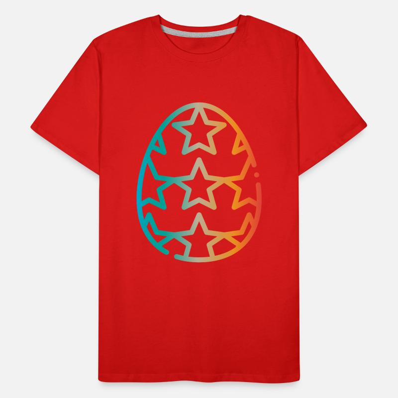 Colorful Easter Egg Star Design Men's Premium Organic T-Shirt