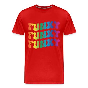 Musique funky - T-shirt bio Premium Homme - rouge - Devant - Damien (186cm)