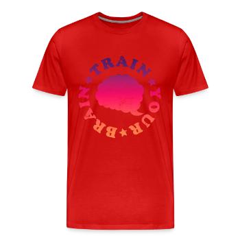 Entraînez votre cerveau - T-shirt bio Premium Homme - rouge - Devant - Damien (186cm)