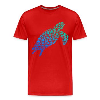 Turtle Sea Turtle Water Turtle - Men's Premium Organic T-Shirt - red - Front - Damien (186cm)