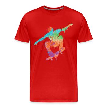 Skateboarder Skateboard Fille Skater Enfants - T-shirt bio Premium Homme - rouge - Devant - Damien (186cm)