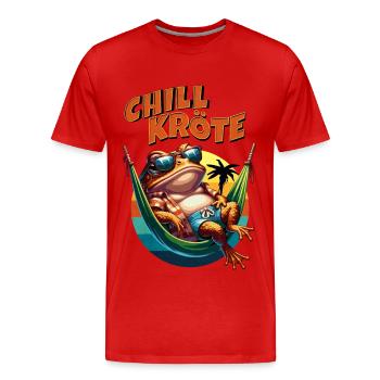 CHILL KRÖTE - Männer Premium Bio T-Shirt - Rot - Vorne - Damien (186cm)