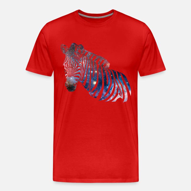 Zebra Galaxy - Männer Premium Bio T-Shirt - Rot