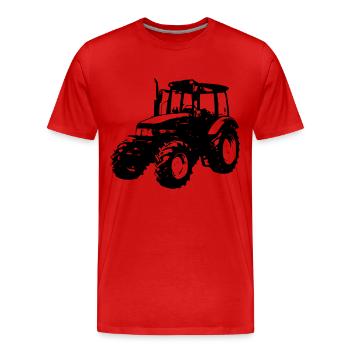 Trecker / Traktor / Schlepper (1-farbig) - Männer Premium Bio T-Shirt - Rot - Vorne - Damien (186cm)