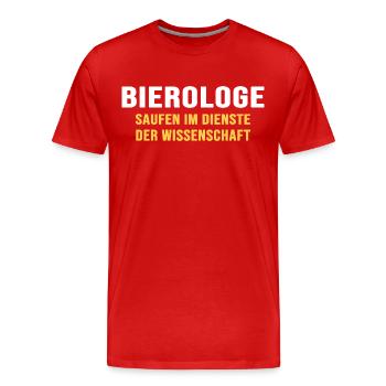 bier biergarten bierologe trinkspruch - Männer Premium Bio T-Shirt - Rot - Vorne - Damien (186cm)