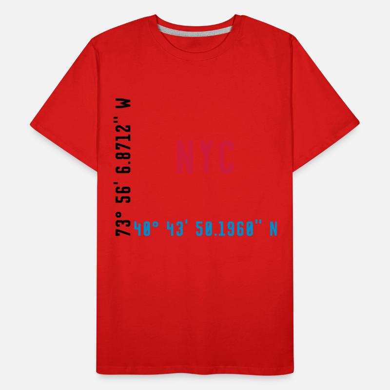 NYC - NEW YORK - GPS COORDINATES / COORDINATES Men's Premium Organic T-Shirt