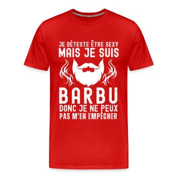 Barbu 1 - T-shirt bio Premium Homme - rouge - Devant - Damien (186cm)