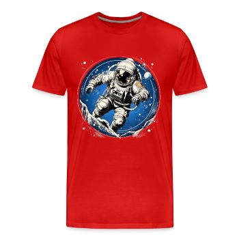 Astronaute - T-shirt bio Premium Homme - rouge - Devant - Damien (186cm)