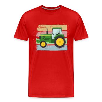 Tractor Tractor Farmer Farmer - Men's Premium Organic T-Shirt - red - Front - Damien (186cm)