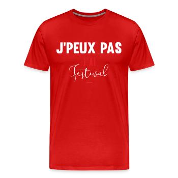 j'peux pas j'ai festival - T-shirt bio Premium Homme - rouge - Devant - Damien (186cm)