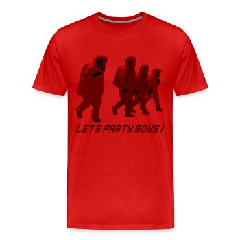 Hazmat Dance Permet aux garçons de la fête - T-shirt bio Premium Homme - rouge - Devant - Damien (186cm)