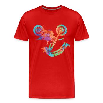 Dirt Biker Motorcycle Motocross Girls Boys - Men's Premium Organic T-Shirt - red - Front - Damien (186cm)