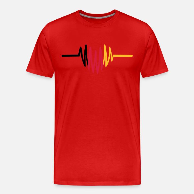 Deutschland Herz - Männer Premium Bio T-Shirt - Rot