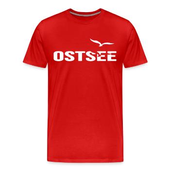 ostsee strandfeeling sommer-vibes rügen moin moin - T-shirt bio Premium Homme - rouge - Devant - Damien (186cm)