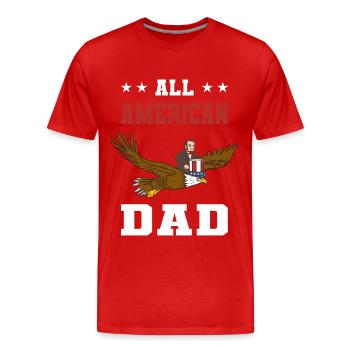 USA Flagge | Patriot Patriotismus Amerika Geschenk - Männer Premium Bio T-Shirt - Rot - Vorne - Damien (186cm)