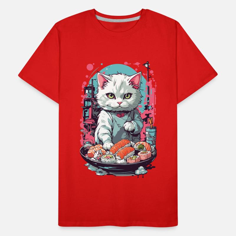Style esthétique de chat Sushi Pastel gothique T-shirt bio Premium Homme