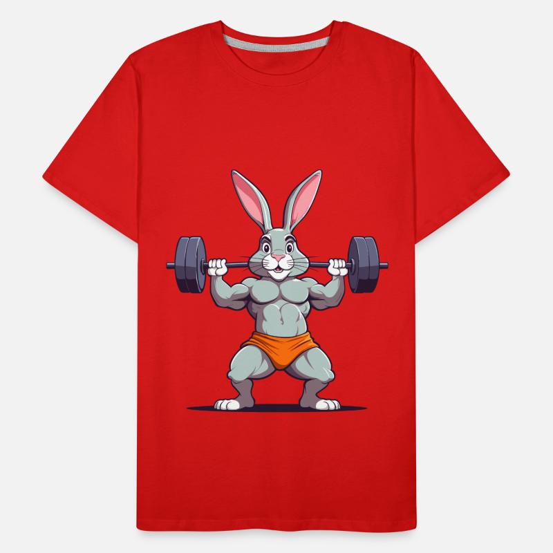 Easter Bunny Funny Bodybuilder & Animal Workout Men's Premium Organic T-Shirt