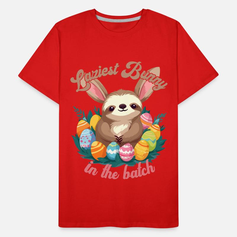 Funny Saying Sloth Easter Bunny Sweet Easter Men's Premium Organic T-Shirt
