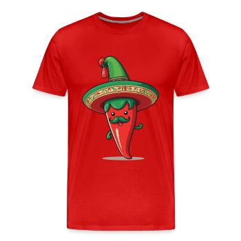 Aesthetic Chilischote Chili Streetwear Hot - Männer Premium Bio T-Shirt - Rot - Vorne - Damien (186cm)