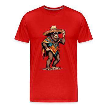 Mexicain Bigfoot Sasquatch Sombrero - T-shirt bio Premium Homme - rouge - Devant - Damien (186cm)