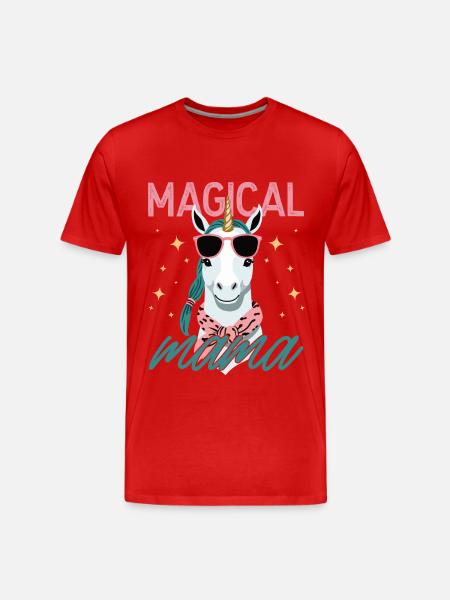 Magical Mom Stylish Unicorn Wife Funny Mom - Men's Premium Organic T-Shirt - red