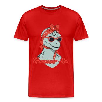 Mamasaur Rex Funny Dinosaur Mother Style - Men's Premium Organic T-Shirt - red - Front - Damien (186cm)