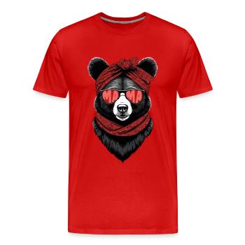 Funny Mama Bear Mother Bear Bear Lover - Men's Premium Organic T-Shirt - red - Front - Damien (186cm)