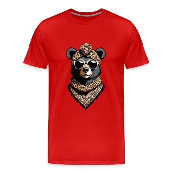 Funny Mama Bear Mother Bear Bear Lover - Men's Premium Organic T-Shirt - red - Front - Damien (186cm)