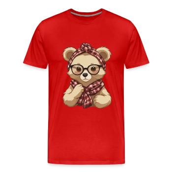 Funny Mama Bear Mother Bear Bear Lover - Men's Premium Organic T-Shirt - red - Front - Damien (186cm)