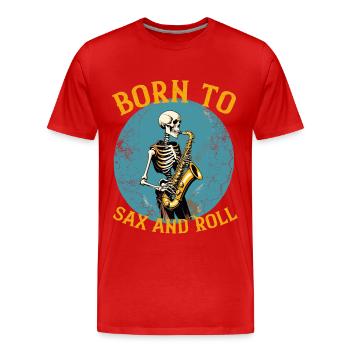 Funny Saxophonist Saying Jazz Music - Men's Premium Organic T-Shirt - red - Front - Damien (186cm)