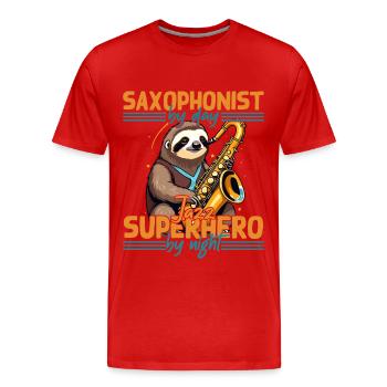 Lustiger Saxophon Spruch Für Jazz Fans - Männer Premium Bio T-Shirt - Rot - Vorne - Damien (186cm)
