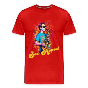 Lustiges Saxophon Design Jazz Musik Liebhaber - Männer Premium Bio T-Shirt - Rot - Vorne - Damien (186cm)