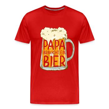 Papa a besoin de bière Drôle Papa Style parfait - T-shirt bio Premium Homme - rouge - Devant - Damien (186cm)