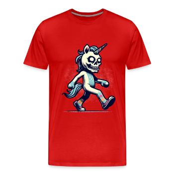 Zombie Einhorn Undead Mystical Creature - Männer Premium Bio T-Shirt - Rot - Vorne - Damien (186cm)