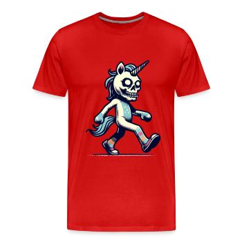 Zombie Unicorn Undead Mystical Creature - Männer Premium Bio T-Shirt - Rot - Vorne - Damien (186cm)