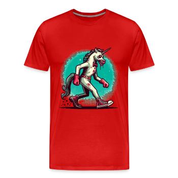 Zombie Einhorn Undead Mystical Creature Halloween - Männer Premium Bio T-Shirt - Rot - Vorne - Damien (186cm)