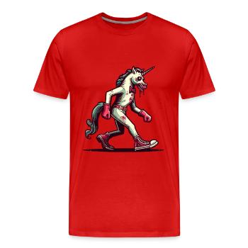 Zombie Einhorn Undead Mystical Creature - Männer Premium Bio T-Shirt - Rot - Vorne - Damien (186cm)