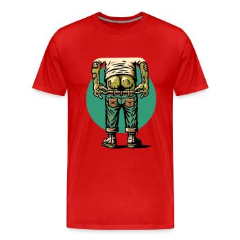 Lustig Untoter Hintern Halloweenkostüm Deko - Männer Premium Bio T-Shirt - Rot - Vorne - Damien (186cm)