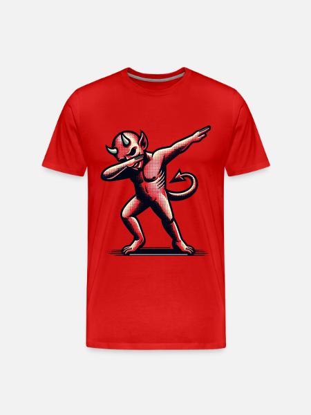 Dabbing Devil Grappig Dabbing Design Halloween - Mannen premium biologisch T-shirt - rood