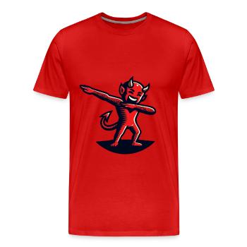Dabbing Devil Funny Dabbing Design - Men's Premium Organic T-Shirt - red - Front - Damien (186cm)