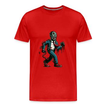 Retro Vintage Stil Halloween Zombie Kostüm Deko - Männer Premium Bio T-Shirt - Rot - Vorne - Damien (186cm)