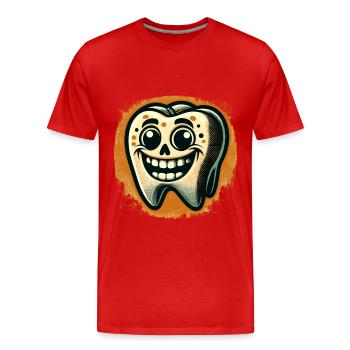 Halloween Hygiène Dentaire Drôle Dent Zombie - T-shirt bio Premium Homme - rouge - Devant - Damien (186cm)